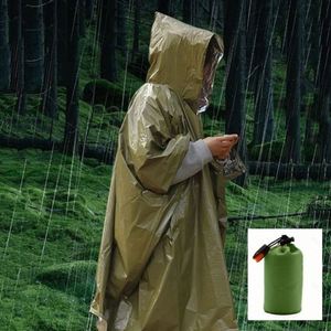 Poncho de Aventura para Exteriores, Impermeable, Cortavientos, Manta Térmica de Mylar, Bolsa de Supervivencia con Capacidad de 1 Litro, para Emergencias, Campismo, Senderismo - Product Image 2