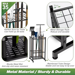 Support de rangement pour outils de jardin en acier robuste, capacité jusqu'à 50 pieds cubes, pour l'organisation du garage et du remise extérieure - Product Image 3