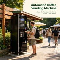 Distributeur automatique de café commercial, SDK ouvert, API, kiosque à café en libre-service 24h/24, paiements par espèces, cartes de crédit et codes QR