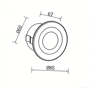 Lampe murale extérieure IP67, lumière de cour, lumière de marche encastrée ronde en aluminium pour extérieur, lumière LED étanche 6W - Product Image 2