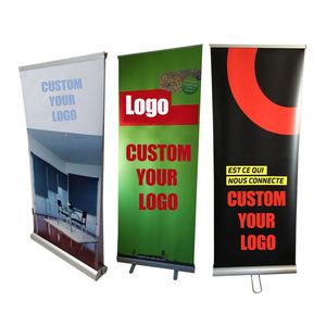 Expositor de Banner Enrollable Portátil de Aluminio, Soporte Retráctil para Banner Publicitario - Product Image 1