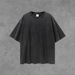 Camiseta al por Mayor en Varios Colores, Lavada al Ácido, Estilo Urbano, Hip Hop, con Logotipo Personalizado, Camiseta Vintage Extra Grande - Product Image 4