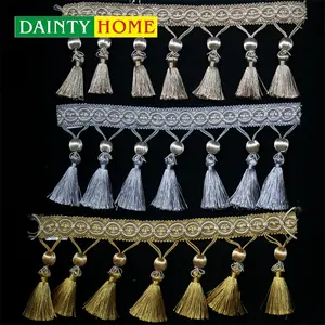 Wholesale Polyester Tassel Fringe Multicolor Curtain Fringe Trim Home Textiles Accessories