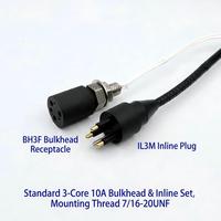 Connecteur sous-marin étanche HYSF SUBSEA IL3F standard à 3 broches femelles en ligne, 10A, 550V, prise de câble sous-marin pour ROV AUV marine