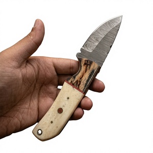 Couteaux Rajput à lame fixe en acier Damas, manche en bois Pakka bleu, garantie de 3 ans - Personnalisable pour la chasse - Product Image 2