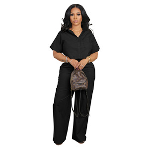 Ropa <span class=keywords><strong>de</strong></span> oficina informal Europea americana para <span class=keywords><strong>mujer</strong></span>, conjunto <span class=keywords><strong>de</strong></span> <span class=keywords><strong>lino</strong></span> <span class=keywords><strong>de</strong></span> dos piezas, camisa <span class=keywords><strong>de</strong></span> manga corta sólida, decoración con botones, <span class=keywords><strong>pantalones</strong></span> <span class=keywords><strong>cortos</strong></span> <span class=keywords><strong>de</strong></span> verano - Product Image 4
