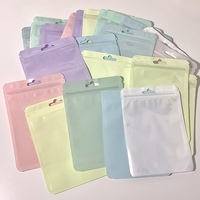 Bolsa de Plástico con Cierre Hermético, a Prueba de Olores, Plana, Color Macaron, con Ventana Transparente para Almacenamiento de Alimentos