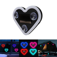 Nouvelle lumière de décoration de voiture LED solaire en forme de cœur papillon, alimentation USB, haute luminosité, ajustement universel, directement de l'usine