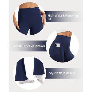 2025 <b>Women's</b> High Waist Yoga Pants Flare Casual Bell Bottom Bootcut <b>Leggings</b> Pockets Featuring Push-up Feature Sizes XS 3XL - Product Image 5