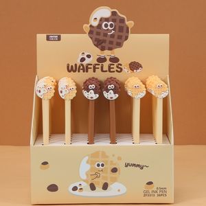 नई क्रीम वाफ़ल कुकी रोटी सिलिकॉन तीन-आयामी प्यारा तटस्थ पेन रचनात्मक डिजाइन हस्ताक्षर पेन - Product Image 4