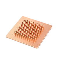 Dissipateur de chaleur en cuivre personnalisé 30 mm, mini bloc carré de refroidissement CPU avec 4 trous de fixation