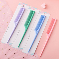 Peigne à queue de rat en plastique incassable, grande taille, coloré, pour la séparation des cheveux, vente en gros pour supermarchés