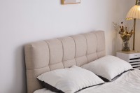 Lit Double Queen à Vendre Très Bien Design Moderne avec Rangement, Cadre de Lit Souple avec Vérin à Gaz, Ensemble de Chambre à Coucher en Bois