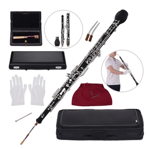 Cor anglais professionnel Alto Oboe en Fa, corps en <span class=keywords><strong>bois</strong></span> synthétique, clés argentées, instrument à vent avec anches et gants - Product Image 3