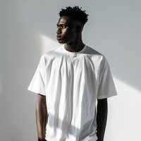 T-shirt Homme Oversize en Coton Lourd 100% Coton, Épaules Tombantes, Uni, Personnalisable avec Impression et Broderie de Logo