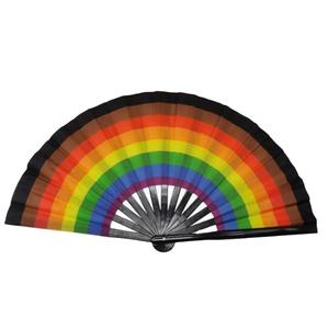 Abanicos Plegables de Bambú Grandes y Duraderos de 33 cm (13 Pulgadas) con Diseño Impreso para Fiestas, Bailes y Festivales, Estilo Tallado, Recuerdo - Product Image 3