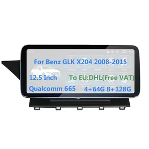 Android Auto Qualcomm 665 12.5 "GPSナビゲーションスクリーンマルチメディアビデオラジオステレオプレーヤーforMercedes Benz GLK X204 2008-2015