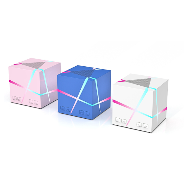 Budget-Friendly Mini Cube Bluetooth Speaker Portable Wireless Stereo Audio LED Light Speaker for Home Bedroom Office Travel