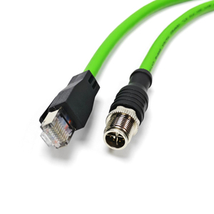 China Factory M12 X Coded 8 Pin EtherCAT Ethernet Cable Male RJ45 Profinet Industrial Cat6A Cable - Product Image 2