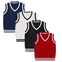 Nouveau gilet d'uniforme scolaire de style preppy britannique printemps/automne pour les élèves du primaire et du collège, gilet d'uniforme pour enfants