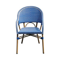 Chaise double à dossier en rotin PE et aluminium, style décontracté, pour terrasse extérieure, hôtel et gîte, modèle tendance
