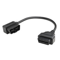 Adaptateur OBD II connecteur de Diagnostic 16Pin mâle femelle câble d'extension conducteur en cuivre à Angle droit gauche pour Automobile