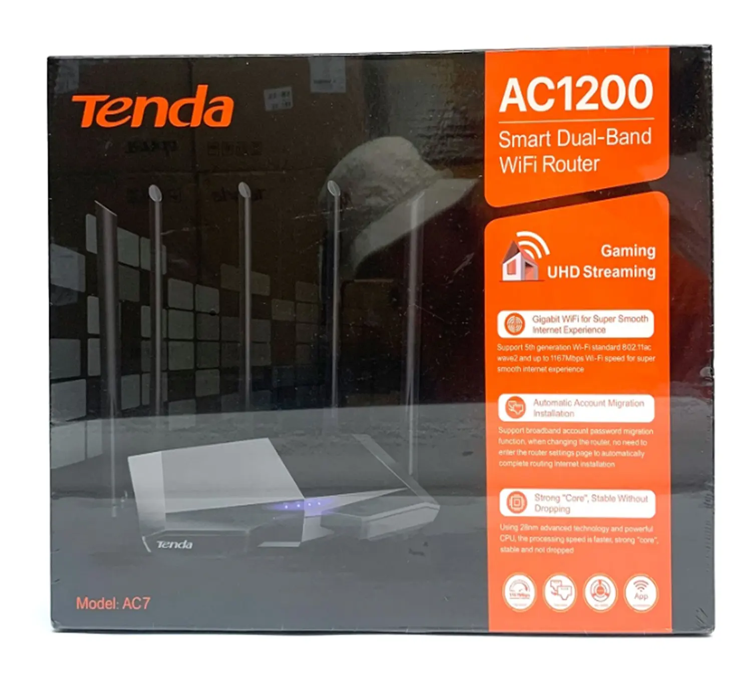 Tenda AC7 AC1200 yönlendirici çift bantlı kablosuz ağ genişletici WiFi yönlendirici ile yüksek kazanç 5 antenler