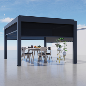 Bioclimatic เพอร์โกลาลานอลูมิเนียมกันน้ำสำหรับสวนกลางแจ้งบานเกล็ดหลังคาศาลากลางแจ้ง - Product Image 1