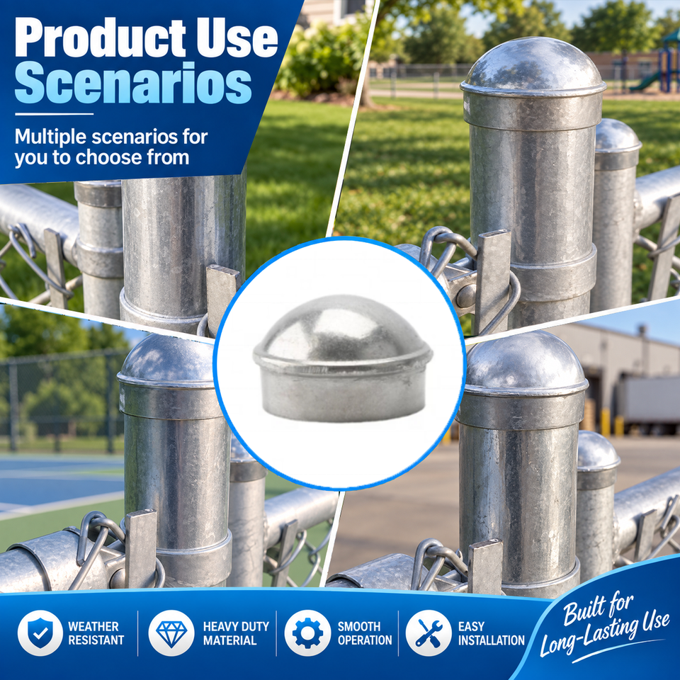 Rusty Chanis Rust Resistant Chain Link Fence Post Caps for 2-7/8 Inch OD Top Rail ...