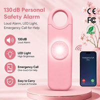 NOUVELLE Alarme de sécurité personnelle pour femmes 130 dB avec appel téléphonique d'urgence, lampe torche LED et design porte-clés portable
