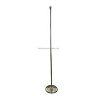 En gros, Kit de mât de drapeau d'intérieur télescopique super robuste en aluminium doré avec base dorée