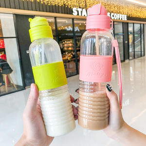 Vaso de Plástico Transparente con Diseño de Mono de Dibujos Animados, con Pajita, Portátil, para Deportes al Aire Libre, Taza para Estudiantes - Product Image 5