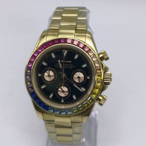 Montre-bracelet à quartz lumineuse étanche de luxe SEILOCE, mouvement VK63, chronographe à quartz en acier inoxydable pour homme - Product Image 5