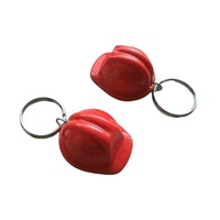 Porte-clés mini-chapeau de sécurité en plastique personnalisé en gros Porte-clés casque de sécurité créatif avec logo