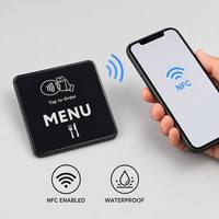 Carte de menu NFC avec impression de logo personnalisé, étiquette en époxy 100x100mm, autocollant de table étanche pour consulter le menu et commander, pour restaurant, café, hôtel