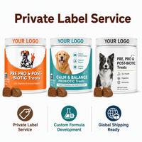 Friandises à mâcher probiotiques OEM pour chiens, soutien immunitaire, absorption améliorée des nutriments, probiotiques actifs (100M UFC/g), prébiotiques FOS