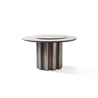 Table de salle à manger et ensemble de chaises en marbre de luxe moderne, modèle Slate Circle