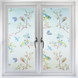 Afdrukken Vogels Patroon Frosted Privacy Window Film Statische Vastklampen Sticker Deur Glas Film