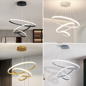 โคมไฟระย้า LED สไตล์มินิมอลทันสมัย โคมไฟซิลิโคนสีดำ AC 220V สำหรับบ้าน ห้องรับประทานอาหาร ห้องนั่งเล่น ห้องนอน - Product Image 2