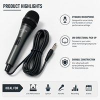 Microphone filaire PD217 le plus vendu pour KTV à domicile, scène extérieure et carte son pour danse carrée