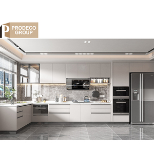 Proyecto de Villa Independiente en Forma de <span class=keywords><strong>L</strong></span>, Juego de Muebles de Cocina de PVC Impermeables, Diseño Moderno, Muebles de Cocina para el Hogar, Almacenamiento de Cocina - Product Image 4
