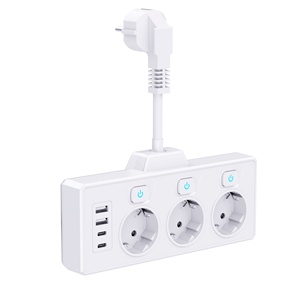 EU 3/4 Outlets Power Strip Surge Protector 3/4 Outlets 2 <b>USB</b> 2 <b>C</b> Socket <b>Plug</b> Wall Socket 16A Current German/Korea - Product Image 6