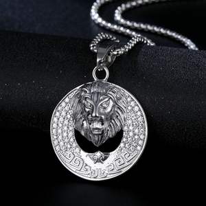 Hip Hop Hollow Bar Hombre León 18K Chapado en oro Impermeable Sin deslustre Acero inoxidable Joyería de moda Colgante Collar Hombre Hombres - Product Image 5