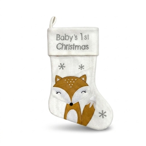 Chaussettes de Noël pour enfants, sacs à bonbons, décoration de fête de Noël, motifs renard et pingouin mignons - Product Image 4