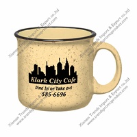 Tasse de feu de camp glaçure mouchetée robuste à revêtement dur tasse en grès design rétro en granit