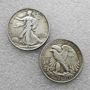 Monete commemorative da mezzo dollaro degli Stati Uniti Walking Liberty del 1920-P, S, D, regali, decorazioni per la casa - Product Image 3
