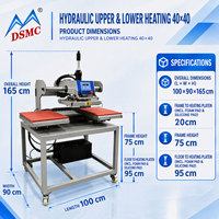 Machine à embosser hydraulique semi-automatique DSMC neuve avec double chauffage et double poste de travail pour transfert thermique sur T-shirts et vêtements