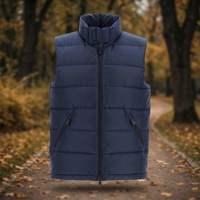 Veste matelassée sans manches pour homme, col montant, en toile, imperméable, coupe-vent, avec fermeture éclair, logo personnalisé