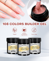 Construction rapide couleur claire écologique Non toxique vernis à ongles 100g liquide UV LED traitement usage professionnel emballage de pot