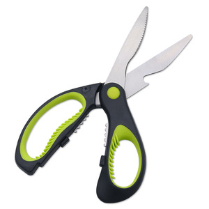 Kitchen Scissors Stainless Steel Green Handle Multipurpose Food Cutting Tool Home Use - Product Image 1